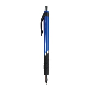 ON™ Plastic snap pen with coloured barrel, rubberised grip and chromed details