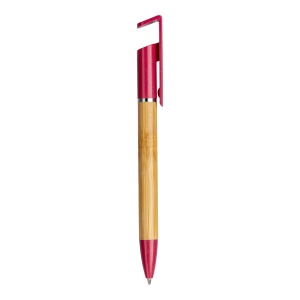ON™ Bamboo and wheat straw twist pen with mobile phone stand