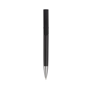 ON™ Plastic twist pen with metallic barrel, mobile phone holder and rubber touch