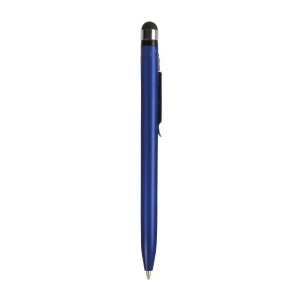 ON™ Plastic twist pen with metallic coloured barrel and touchscreen rubber tip