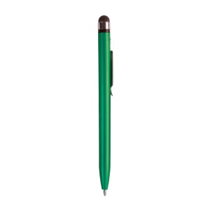 ON™ Plastic twist pen with metallic coloured barrel and touchscreen rubber tip