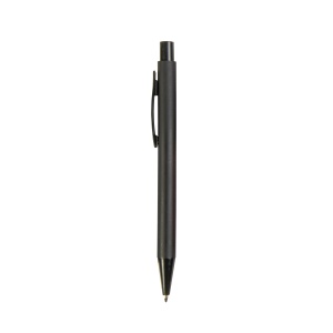 ON™ Plastic push botton pen with rubber and metal clip