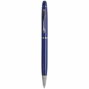 ON™ Metal coloured twist pen with matching touchscreen rubber tip