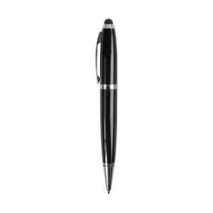 ON™ Plastic black ballpoint pen with 4 GB pen drive and touchscreen tip. Upload on request