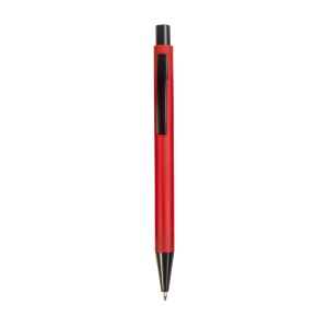 ON™ Plastic push botton pen with rubber and metal clip