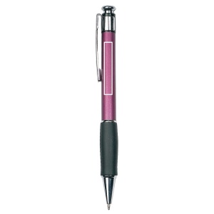 ON™ Plastic snap pen with metal clip and rubberised grip
