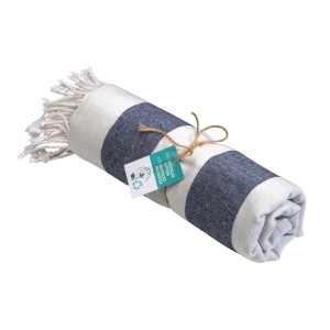 ON™ Recycled cotton fringed beach towel, size 90x170 cm