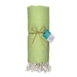 ON™ Recycled cotton fringed beach towel, size 90x170 cm