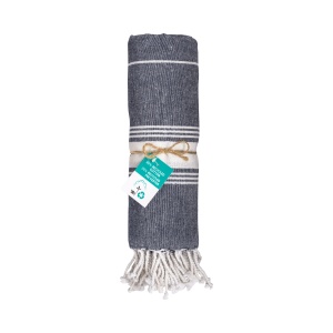ON™ Recycled cotton fringed beach towel