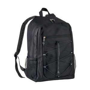 ON™ 600D polyester 4-pocket backpack (two mesh side pockets). Padded straps and back