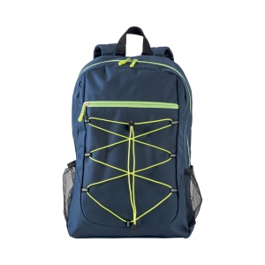 ON™ 600D polyester 4-pocket backpack (two mesh side pockets). Padded straps and back