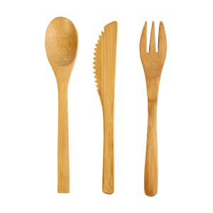 ON™ Bamboo cutlery set in cotton pouch