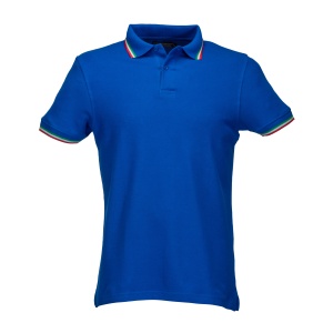 ON™ Tricou polo cu mânecă scurtă din bumbac piqué 100% (180 g/m2), cu dungi tricolore - Img 1