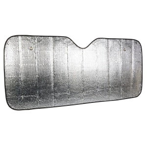 ON 2-sucker car windshield sun shade with bubble wrap and aluminium sheet on two sides