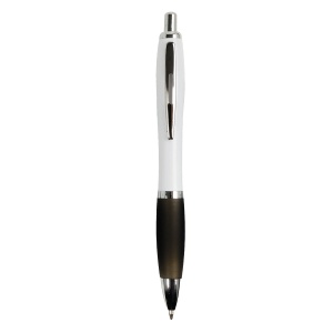ON ABS plastic snap pen with white barrel, Italian flag-coloured grip and metal clip - Img 10