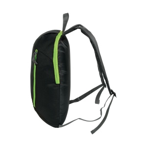 ON Black 600D polyester backpack with 2 pockets and coloured zips. Padded straps and back - Img 7