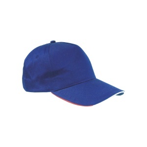 ON Cotton 5-panel cap with three-colour piping and Italian flag embroidery on the strap