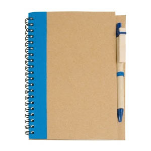 ON Ecycled-paper ring-bound notebook, blank sheets (70 pages) with cardboard pen