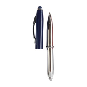 ON Mini silver plastic pen with metal lid and clip, light and touchscreen rubber tip - Img 6