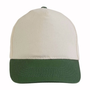 ON Natural cotton 5-panel cap with coloured visor and adjustable velcro strap - Img 8