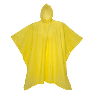 ON PONcho impermeabil din PEVA reciclat. Introdus în husă din PET reciclat cu grafică.