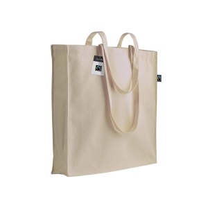 ON Sacoșă de cumpărături Fairtrade® de 140 g/m², cu mânere lungi și burduf