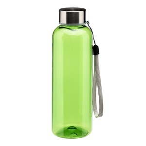 ON Transparent bottle in recycled PET 500 ml. Plastic cap with cord