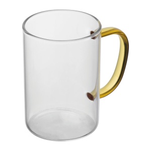 MC Pahar din sticlă cu mâner colorat, 250 ml