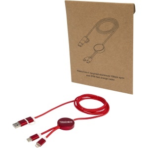 PF™ Alasia 5-in-1 recycled aluminium and plastic 150 cm data sync and 27W fast charge cable - Img 14