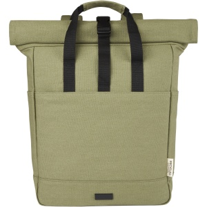 PF™ Joey 15” GRS recycled canvas rolltop laptop backpack 15L
