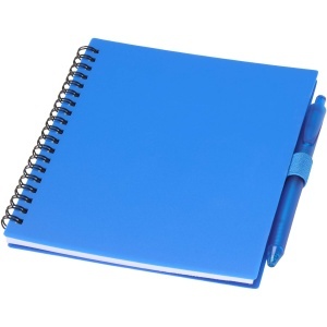 PF™ Niove recycled plastic soft cover notebook and ballpoint pen set (blue ink) - Img 4