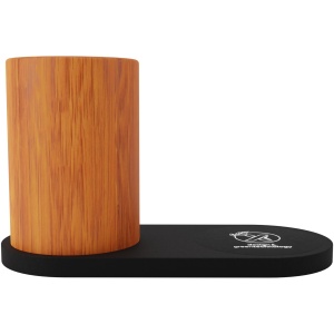 PF™ SCX.design W17 10W light-up logo wireless charging pad and bamboo pencil holder