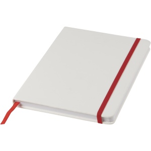 PF™ Spectrum A5 white notebook with coloured strap