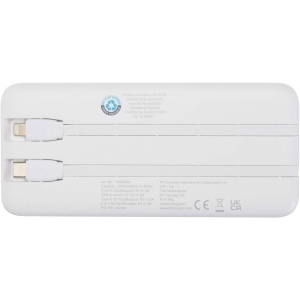 PF Baterie externă Adhil 10.000 mAh 10W din plastic reciclat cu 2 cabluri încorporate