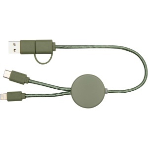 PF Cablu Citala 5-în-1 din plastic reciclat, 30 cm, cu sincronizare de date și încărcare rapidă de 27W