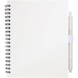 PF Niove recycled plastic soft cover notebook and ballpoint pen set (blue ink)