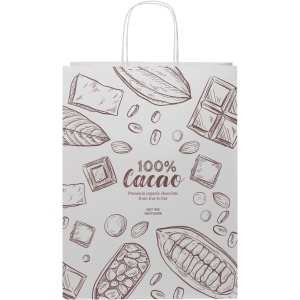 PF Pungă de hârtie kraft 120 g/m2 cu mânere răsucite - 31 x 12 x 41 cm