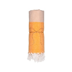 Recycled cotton beach towel 180 g/m2. Melange effect and fringes - Img 9