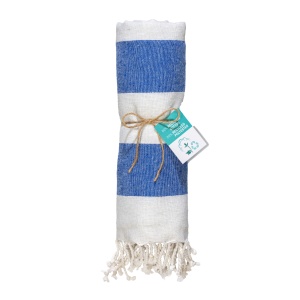 Recycled cotton fringed beach towel, size 90x170 cm - Img 18