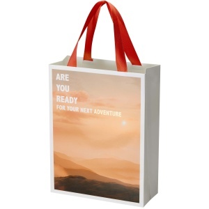 Smartfold 230 g/m2 paper bag with ribbon handles and gloss lamination - 24 x 10 x 32 cm - Img 1