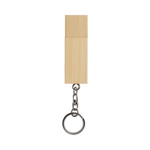 Stick USB din lemn de 4 GB cu breloc metalic. Încărcare la cerere, livrare în 2 săptămâni. - Img 2