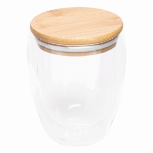 TOP BAMBOO ART M - Sticlă cu pereți dubli, capacitate aprox. 350 ml