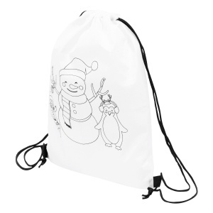 TOP COLOURFUL SNOWMAN - Drawstring bag for colouring