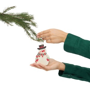 TOP WOODEN SNOWI - Present / Christmas tree pendant - Img 7