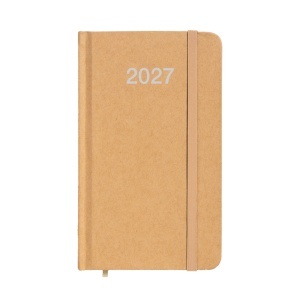 Weekly 2027 pocket diary with hard cardboard cover