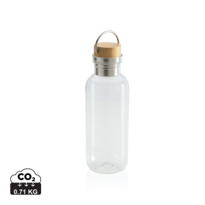 XD™ RCS RPET bottle with bamboo lid and handle