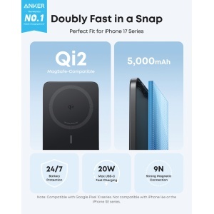 XD Anker Nano Wireless Power Bank 5K 15W MagGo slim Qi 2.0 - Img 4