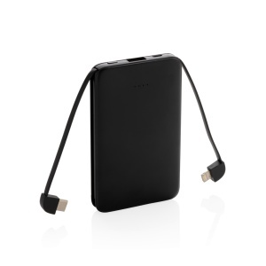 XD Baterie externă de buzunar de 5.000 mAh cu cabluri integrate