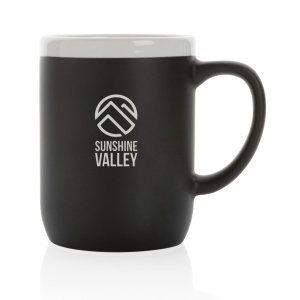 XD Ceramic mug with white rim 300ml