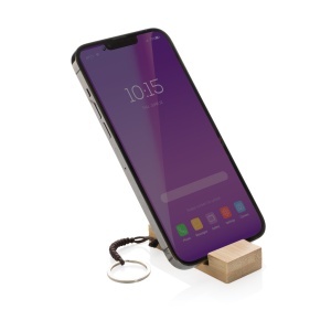 XD Standkey bamboo keychain phone stand - Img 3